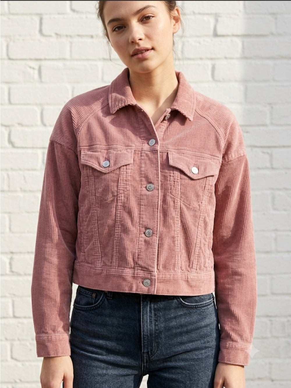 American Eagle Corduroy Jacket Size M | Vintage Western Fall Pink | Lightweight